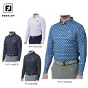 フットジョイ メンズ ロゴ刺繍 マルチカラー 総柄 フラワープリント 長袖 ボタンダウン ポロシャツ FJ-F23-S04 [2023年秋冬モデル 60%OFF...