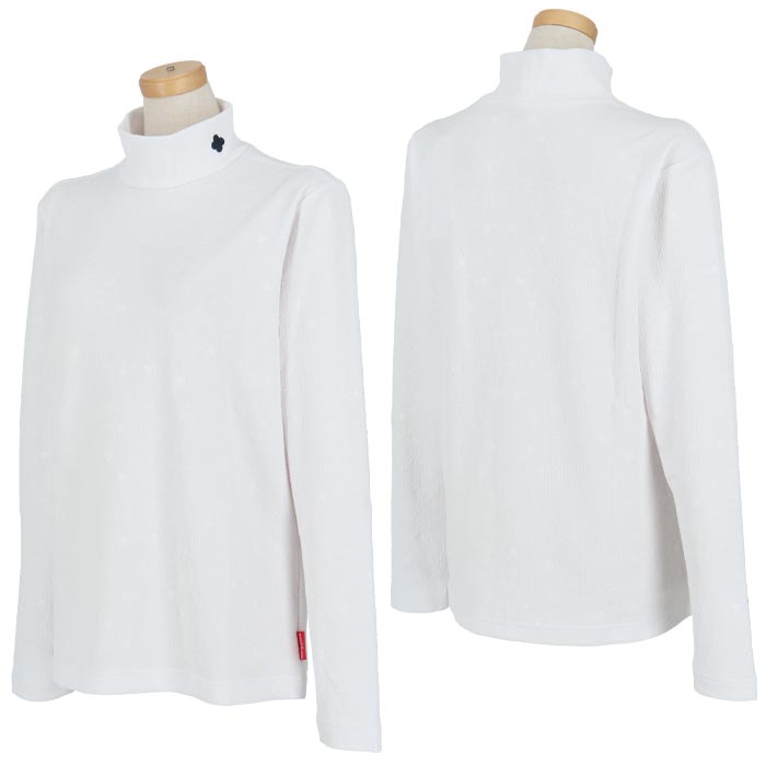 【ポイント大量還元中！】11/3まで　マリクレール レディース フラワーエンボス 総柄 UVカット 長袖 モックネックシャツ 734-527 ゴルフウェア [2024年秋冬モデル 50％OFF] 特価