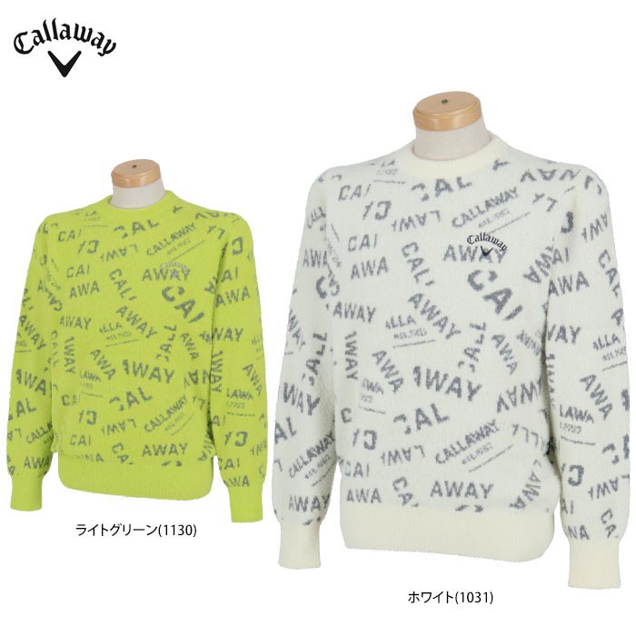 【20日は全品10％割引クーポン＋最大P10倍！】　キャロウェイ メンズ 総柄 ヘアリーニット 長袖 クルーネック セーター C24218105 ゴルフウェア [2024年秋冬モデル 50％OFF] 特価