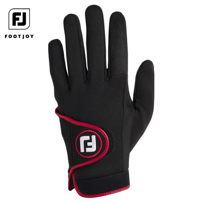 【全品10％OFFクーポン配布中♪】3/18 23:59まで　フットジョイ メンズ ウェザーグリップ エクストリーム 両手用 FGWX24 BR ブラック×レッド [2024年モデル]　[有賀園ゴルフ]