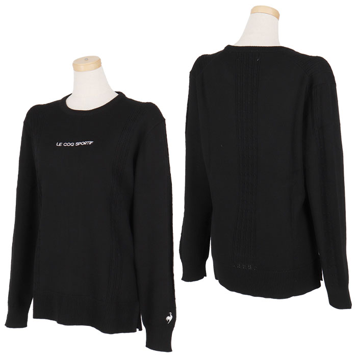 ルコック レディース ケーブル柄 アシンメトリーデザイン 長袖 クルーネック セーター LG4FST02L ゴルフウェア [2024年秋冬モデル 50％OFF] 特価