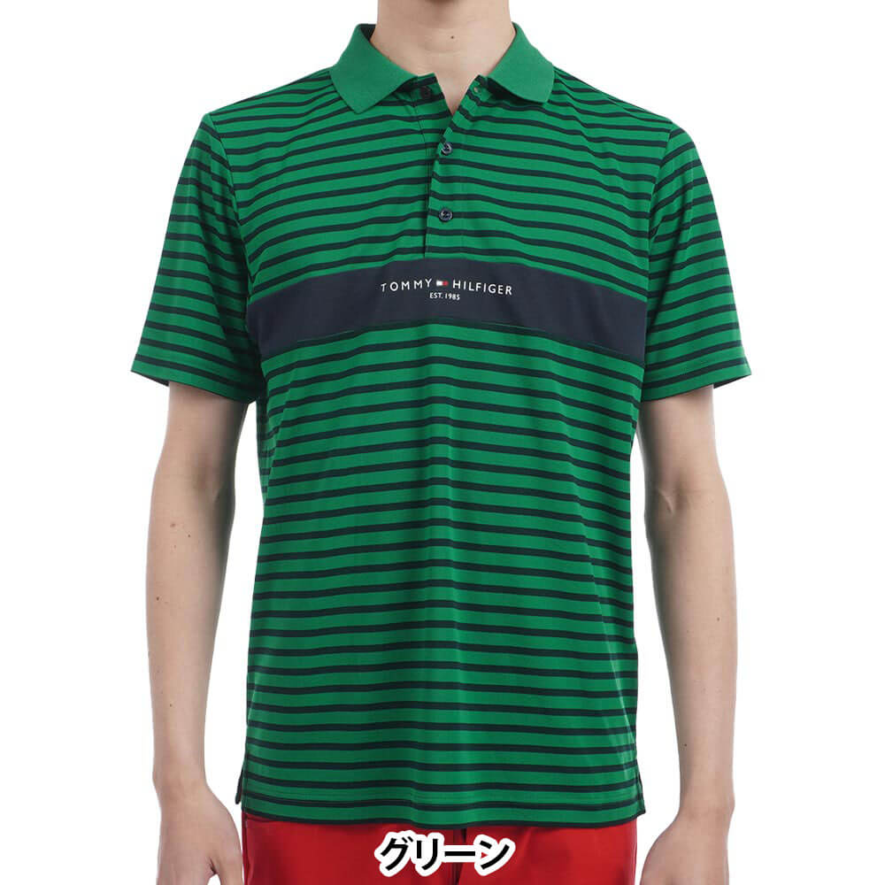 【ポイント大量還元中！】11/3まで　トミー ヒルフィガー ゴルフ メンズ 鹿の子 カラーブロック 半袖ポロシャツ THMA514 ゴルフウェア [2025年春夏モデル]