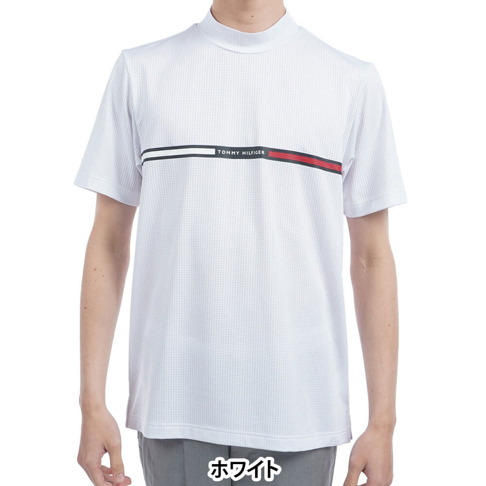 【ポイント大量還元中！】11/3まで　トミー ヒルフィガー ゴルフ メンズ HILFIGERグラフィック 半袖 モックネックシャツ THMA527 ゴルフウェア [2025年春夏モデル 30％OFF] 特価