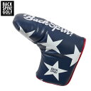 【全品10%OFFクーポン配布中!】7/27 23:59まで バックスピンゴルフ スター ブレードタイプ パターカバー BSBC02H510 NV/WH ダークネイビー(4)