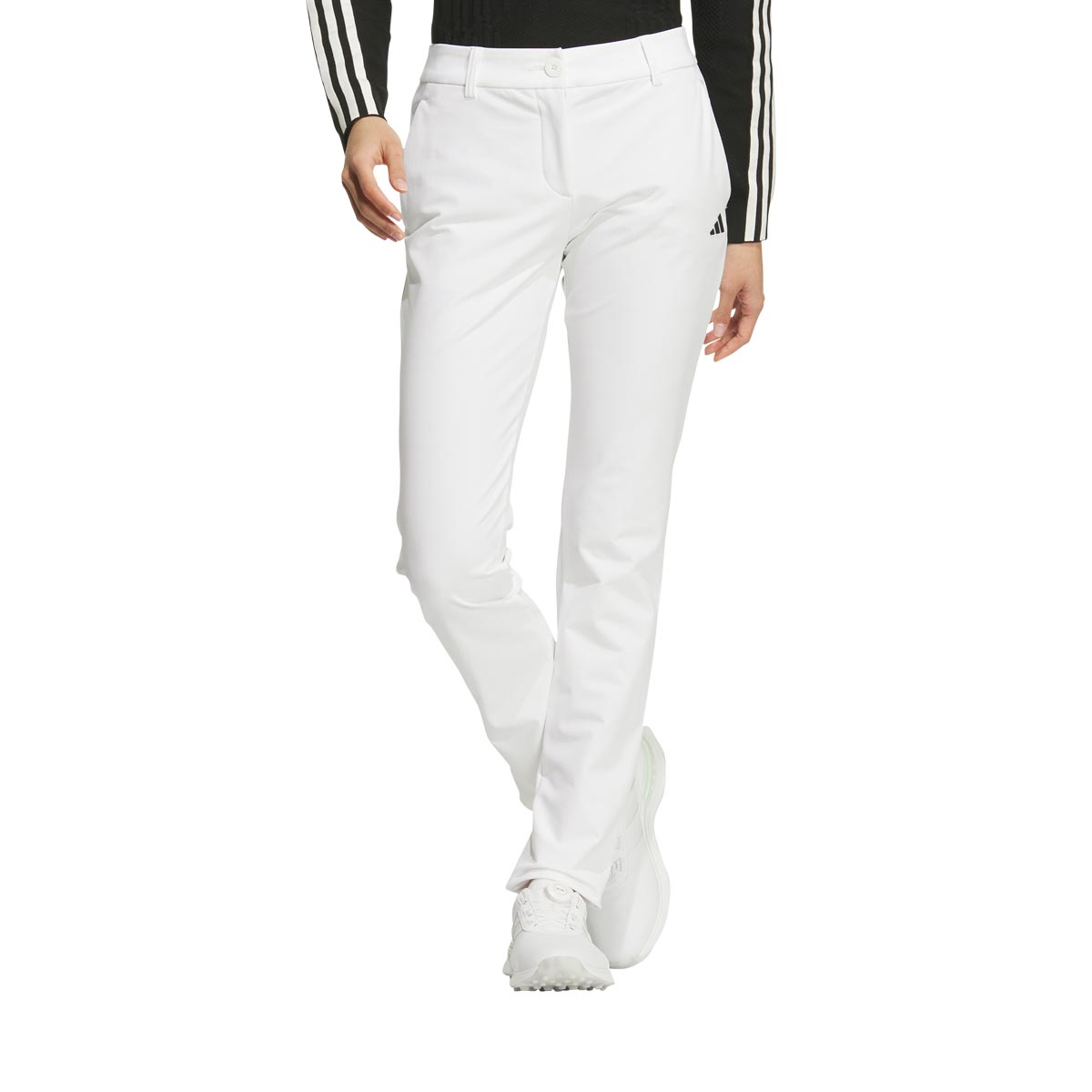 【ブラックフライデー♪全品10％割引クーポン先行配布中！】　アディダス レディース ULTIMATE365 撥水 防風 ロゴプリント EXストレッチ ロングパンツ JTC14 [2024年モデル] ゴルフウェア [秋冬モデル 50％OFF] 特価 [裾上げ対応1]