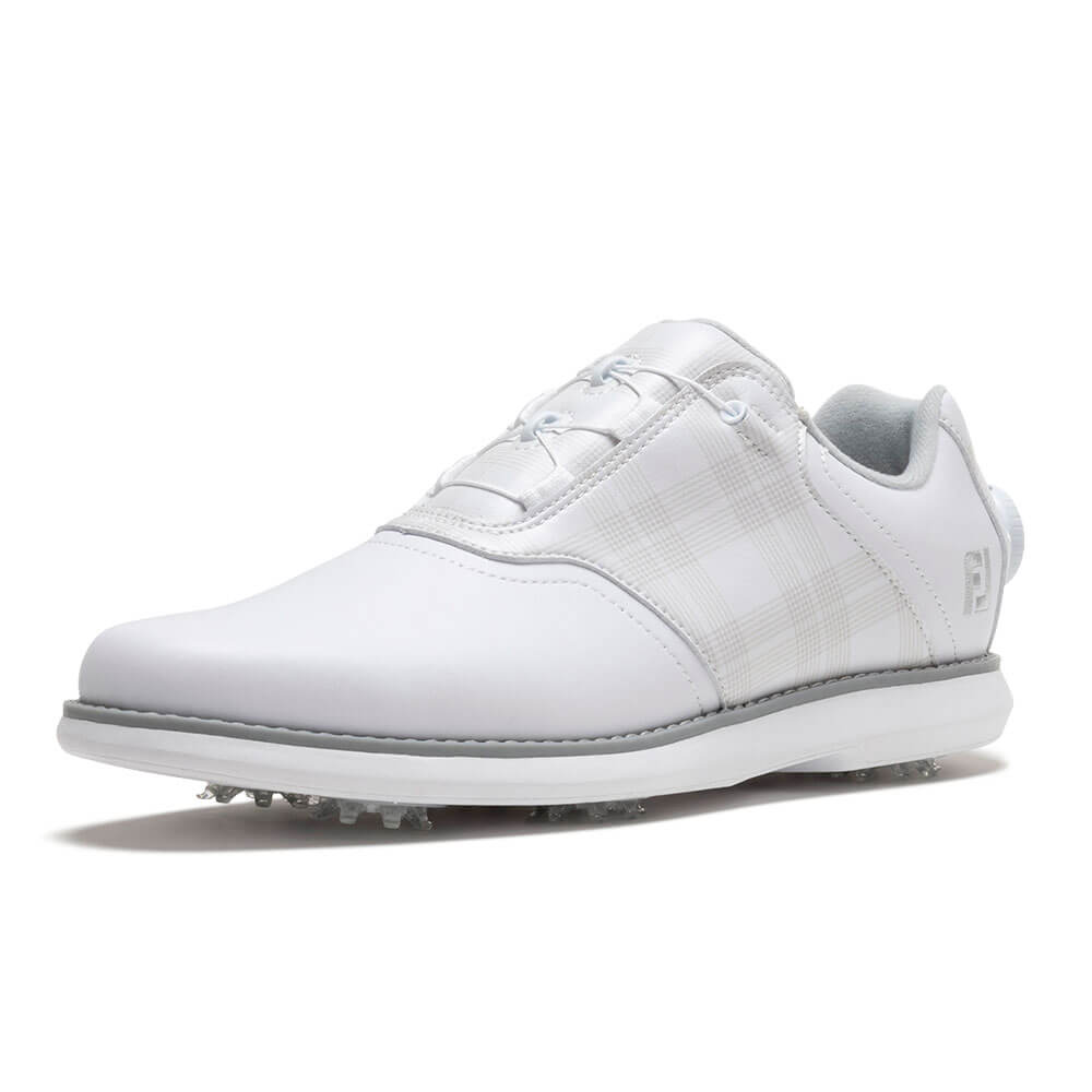 【全品10％割引クーポン＋最大P10倍！】11/10まで　フットジョイ レディース eComfort BOA イーコンフォート ボア ソフトスパイク ゴルフシューズ 98773 ホワイト/ホワイト/グレー [2025年モデル]