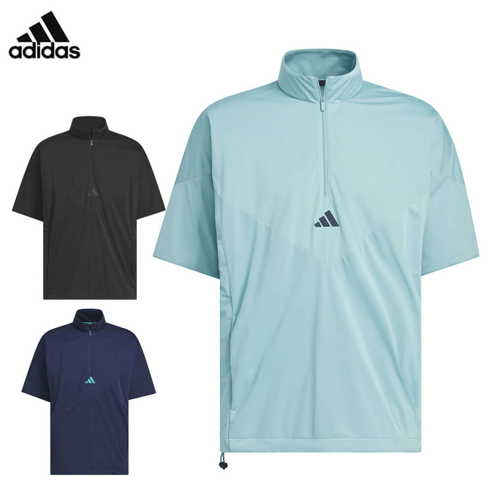 【ブラックフライデー♪全品10％割引クーポン先行配布中！】 アディダス メンズ コードカオス ハーフジップ 半袖 ウィンド UV105 ゴルフウェア [2025年秋冬モデル]