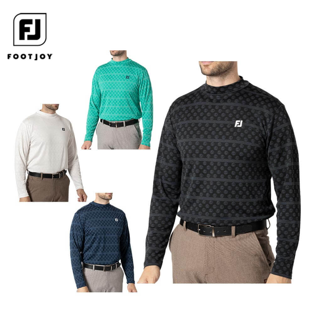 【全品10％割引クーポン＋最大P10倍！】11/10まで　フットジョイ メンズ ロゴジャカード 長袖 モックネックシャツ FJ-F24-S11 [2024年モデル] ゴルフウェア [秋冬モデル 50％OFF] 特価