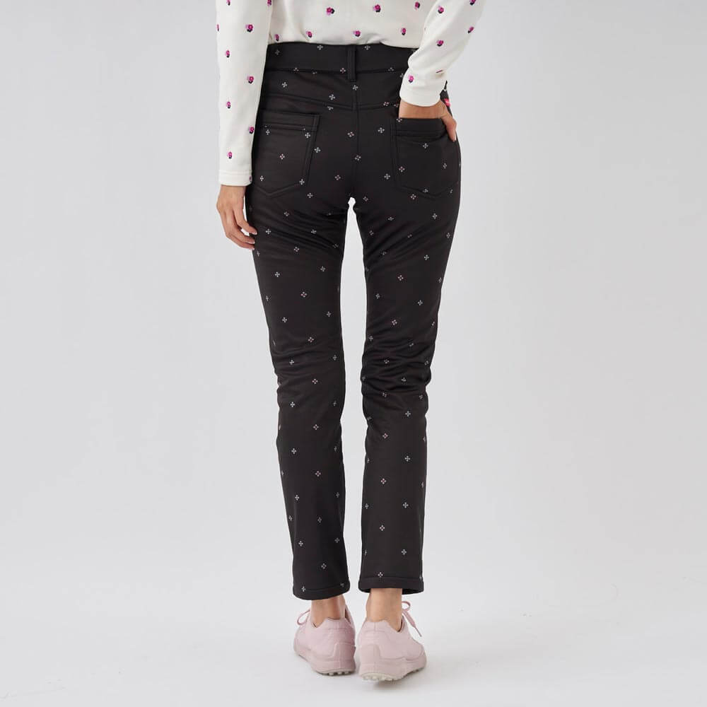 マリクレール レディース 幾何小花柄 ストレッチ ボンディング ロングパンツ 733-305 ゴルフウェア [秋冬モデル 50％OFF] 特価