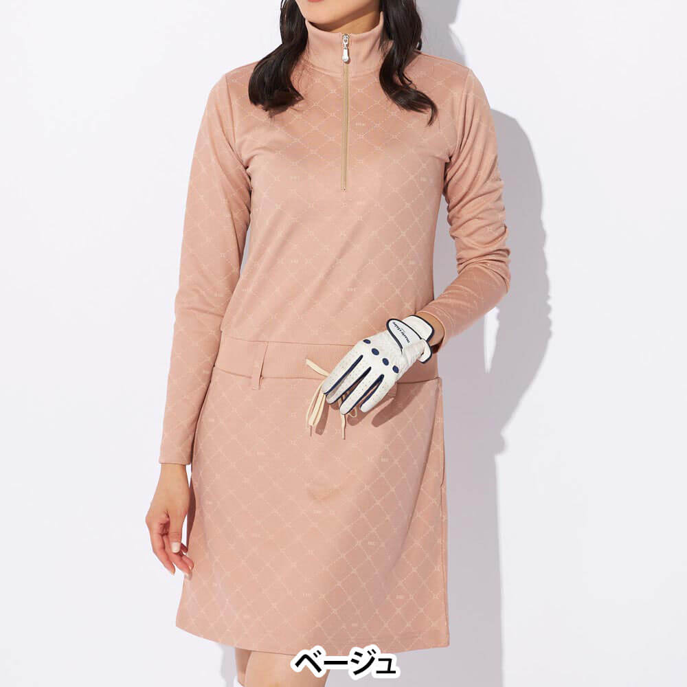 【ポイント大量還元中！】11/3まで　マリクレール レディース 長袖 ハーフジップ ワンピース 734-427Y [2024年モデル] ゴルフウェア [秋冬モデル 50％OFF] 特価