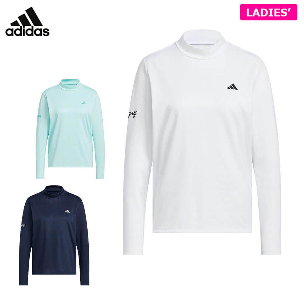 アディダス レディース ジャカード 長袖 モックネック シャツ JWJ97 ゴルフウェア [2025年秋冬モデル]