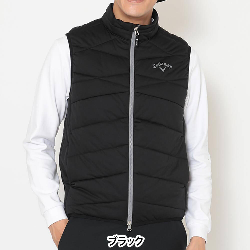 キャロウェイ メンズ ストレッチ 収納袋付き フルジップ 中綿 ベスト C25216103 ゴルフウェア [2025年秋冬モデル]