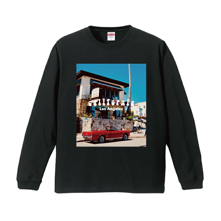 ロングスリーブTシャツ Tシャツ メンズ 長袖 ロンT ロングtシャツ おしゃれ XS S M L XL XXL ブラック ホワイト グレー カジュアル メンズファッション 秋 冬 秋服 冬服 california Los Angeles カリフォルニア ロス