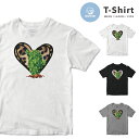 Tシャツ メンズ レディース キッズ 半袖 おしゃれ プリント クルーネック ブラック ホワイト グレー 男性 女性 大人 子供 カジュアル ファッション 5.6オンス 厚手 サボテン 花 ハート love ヒョウ柄 豹柄