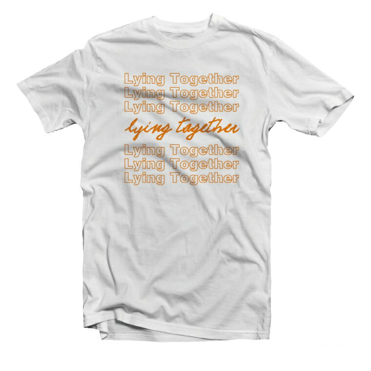 Tシャツ レディース 半袖 おしゃれ プリント ブラック ホワイト クルーネック 綿100% カジュアル レディースファッション 5.6オンス プリントtシャツ LYING TOGETHER オレンジ 文字 CharacTer POP かわいい