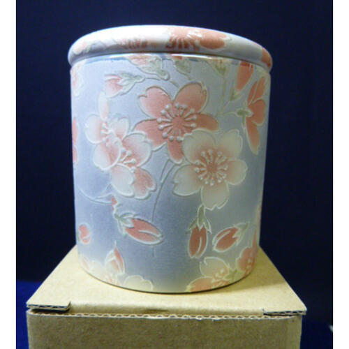 骨壺 小さい メモリアルポット 桜ごろも ブルー 遺品入れ 陶器 綺麗 かわいい 岐阜 多治見