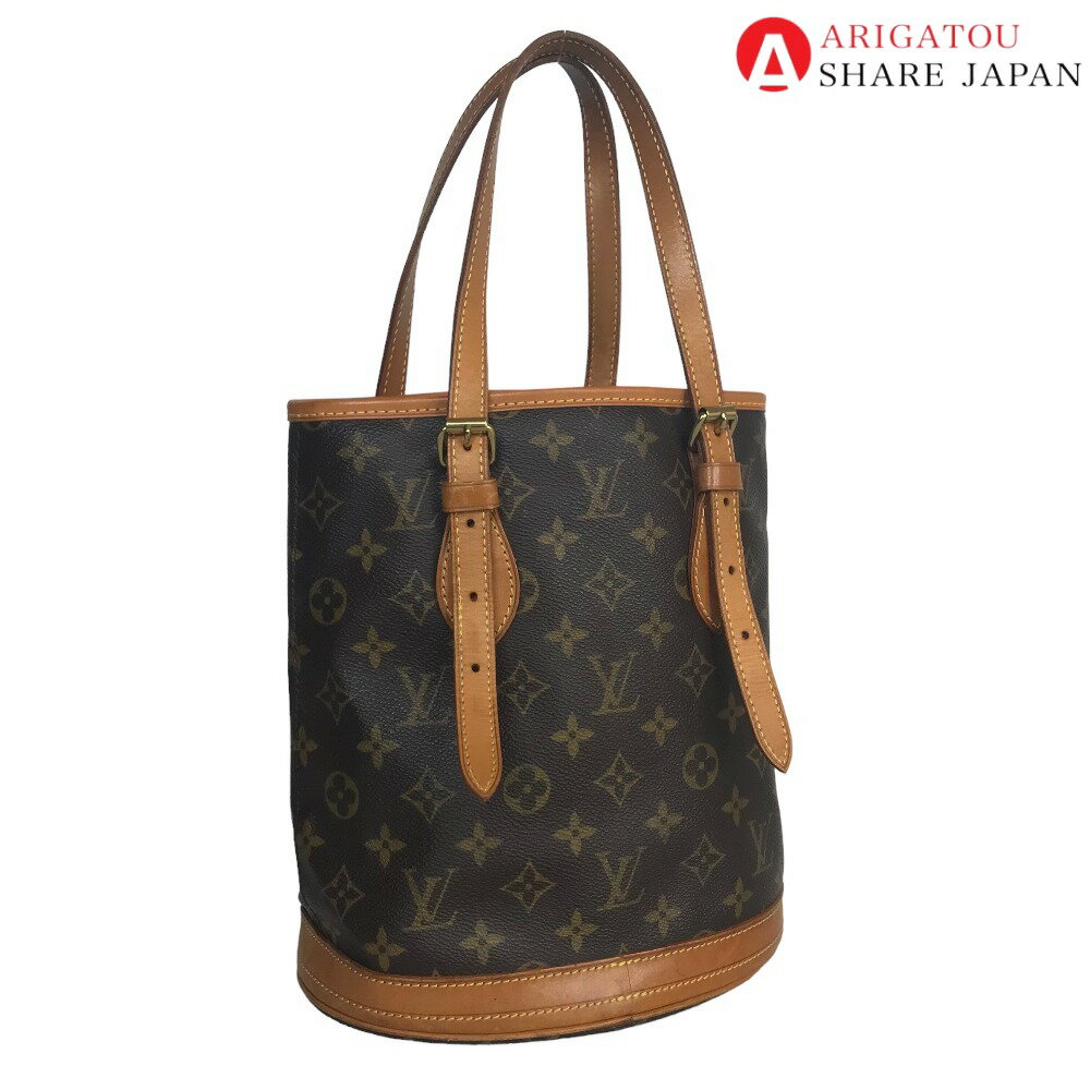 LOUIS VUITTON ルイヴィトン バケット PM ハンドバッグ トートバッグ レディース モノグラムキャンバス ブラウン 茶色 M42238 中古品【鑑定済】