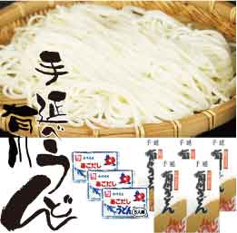 （御自宅用）手延べ有川うどん5束（15人前）あごだしうどんスープ　5食分　3袋