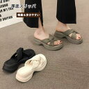 厚底 サンダル レディース ビーチサンダル 厚底 スポーツサンダル 歩きやすい ハイヒール 美脚 シューズ スリッパ 厚底サンダル 美脚 柔らかい スポサン 靴...