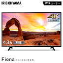 【あす楽】テレビ 43V型 アイリスオーヤマ 4K対応 液晶テレビ 43インチ ダブルチューナー 外付けHDD録画機能 地上波 BS CS 高画質 直下型LEDバックライト 4Kテレビ 4K液晶テレビ 4K対応テレビ Wチューナー IPSパネル Fiona 43UB10PB