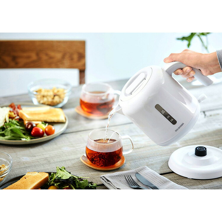 ケトル ベーシックタイプ ホワイト IKEB-800-W ケトル 電気ケトル 電気ポット お湯...