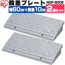 【2個セット】段差プレート 10cm段差 NDP-600E 幅60cm 段差スロープ 駐車場 段差解消 車 車庫 玄関 玄関前 庭 つまづき防止 転倒防止 バイク 自転車 シニアカー スクーター 車いす バリアフリー ガレージ 屋外用 アイリスオーヤマ