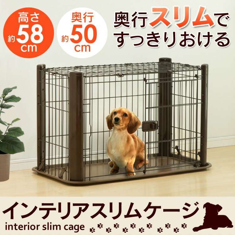 【送料無料】【ペットケージ 1段】カラースリムケージ 1段 P-CSC-901 ホワイト・ブラウン【アイリスオーヤマ 犬 ペットサークル サークル ケージ ゲージ ハウス 屋内用 室内用 トレー付き】