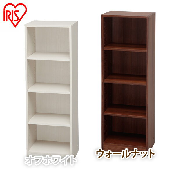 【幅40cm×高さ120cm(4段) ラック】 スペースフィットラック(幅40×奥行29×高さ120cm) S-SFR1240 オフホワイト・ウォールナット【本棚 ラック 棚 収納 収納棚 マガジンラック オープンラック 大容量 文庫本 コミックラック 棚板可動】