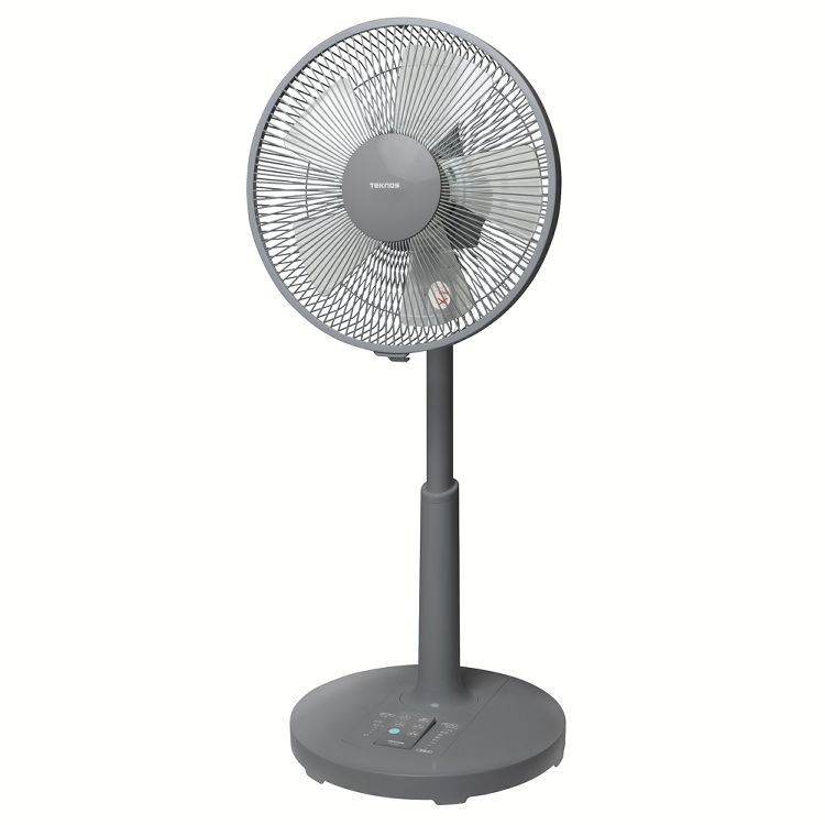 扇風機 風量6段階 季節家電 DC 30cmフルリモコン扇風機 グレー KI-327DC(G)首振り DCモーター 7.5時間タイマー リズム風、おやすみ風 収納式リモコン リビング扇風機 5枚羽根 TEKNOS 【B】【新】