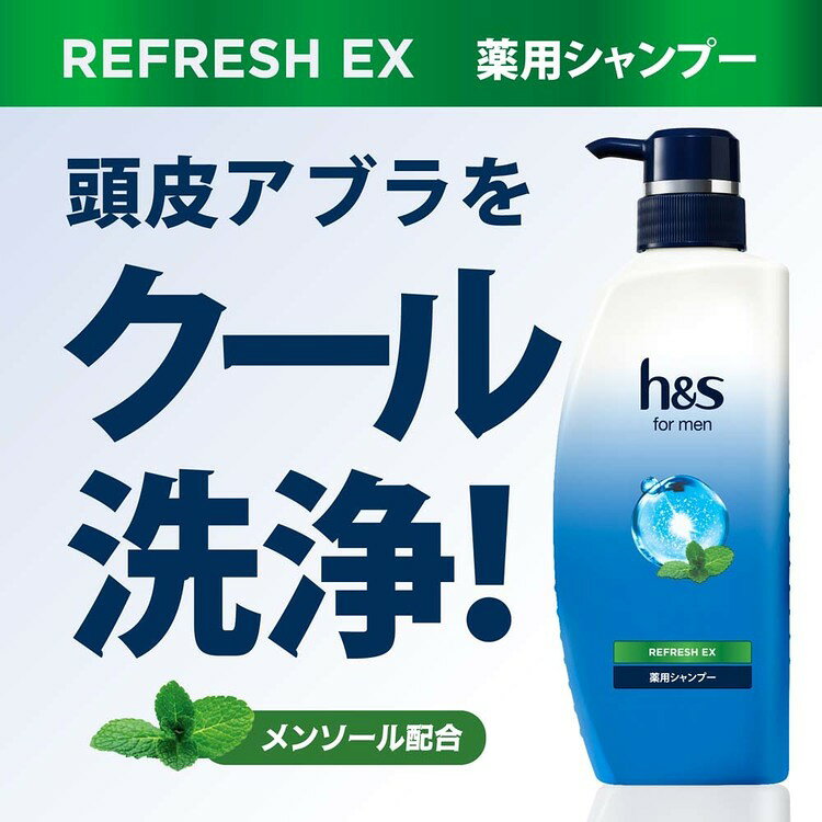 h&s for men リフレッシュEX ポンプ エイチアンドエス シャンプー メンズ 爽快 皮脂 頭皮 コンディショナー arimas-11088643 工具ワールド ARIMAS サンプル画像2
