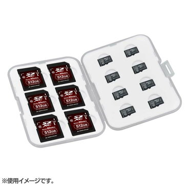 SDカードMicroSDカード14枚収納 ホワイト GH-CA-SD14Wパソコン関連 SDカード6枚 microSDカード8枚 大容量タイプ メモリーカードケース 衝撃吸収 薄型 コンパクトサイズ GREENHOUSE グリーンハウス 【TC】【B】