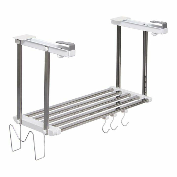 伸縮はさみ棚1段お買得セット HM1-90LK水切り棚 水切りラック 水切りカゴ 洗い物 ラック 便利 キッチン収納 キッチン 台所 田窪工業所