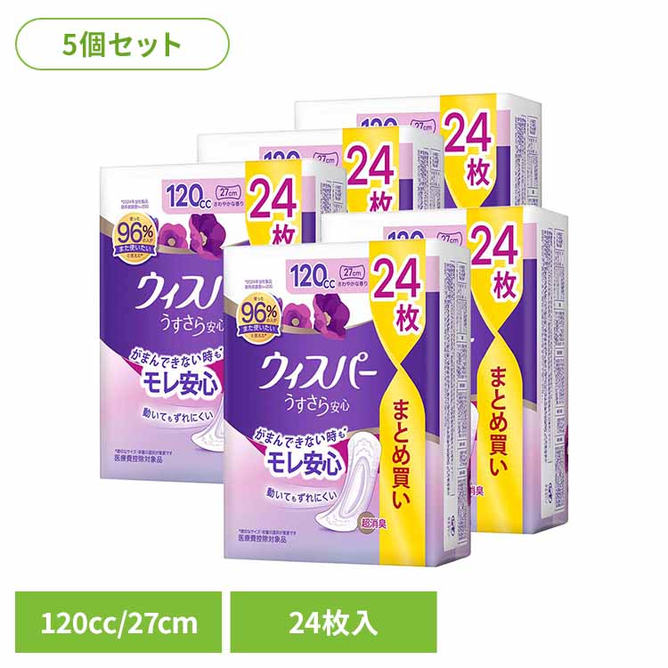 ウィスパー うすさら安心 多いときでも安心用 120cc 24枚 さらさら ナプキン P&G