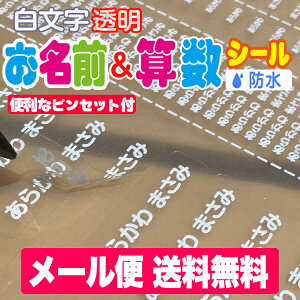 白文字透明2点セット お名前シール＆算数セット用お買い得セット　透明 全部で897枚！ 送料無料 名前シール お名前シール おなまえシール 防水 耐水 入学 入園 卒園 ラミネート 算数セット おはじき