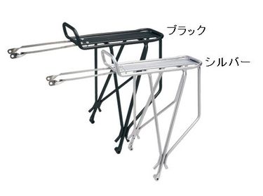 ●アルミ中空パイプ ●最大荷重：25kg ●対応サイズ：26インチ、27インチ、700C ●フラットアッパープレート ●ブラケット(260mm)、取付ネジ付属 ●サイズ：L330 x W240 x H450mm ●天板サイズ：L310mm x W130mm ●重量：575g (取付金具を除く) ●ブラック　