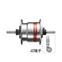 SHIMANO シマノ NEXUS DH-2N40-J ハブダイナモ 36H ナットタイプ J2 6V-2.4W OLD:93mm ADH2N40JDL　自転車 送料無料 一部地域は除く