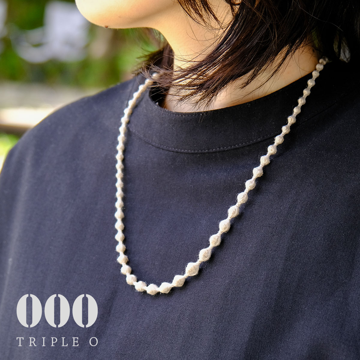 Rakuten - シルクリネン ネックレス 60cm 000 Triple O トリプルオゥ Sphere plus 60 スフィア・プラス60 アクセサリー レディース 刺繍 軽い 糸 日本製 SP302カジュアル ナチュラル 母の日 ギフト 贈り物【メッセージカード・ラッピング無料】