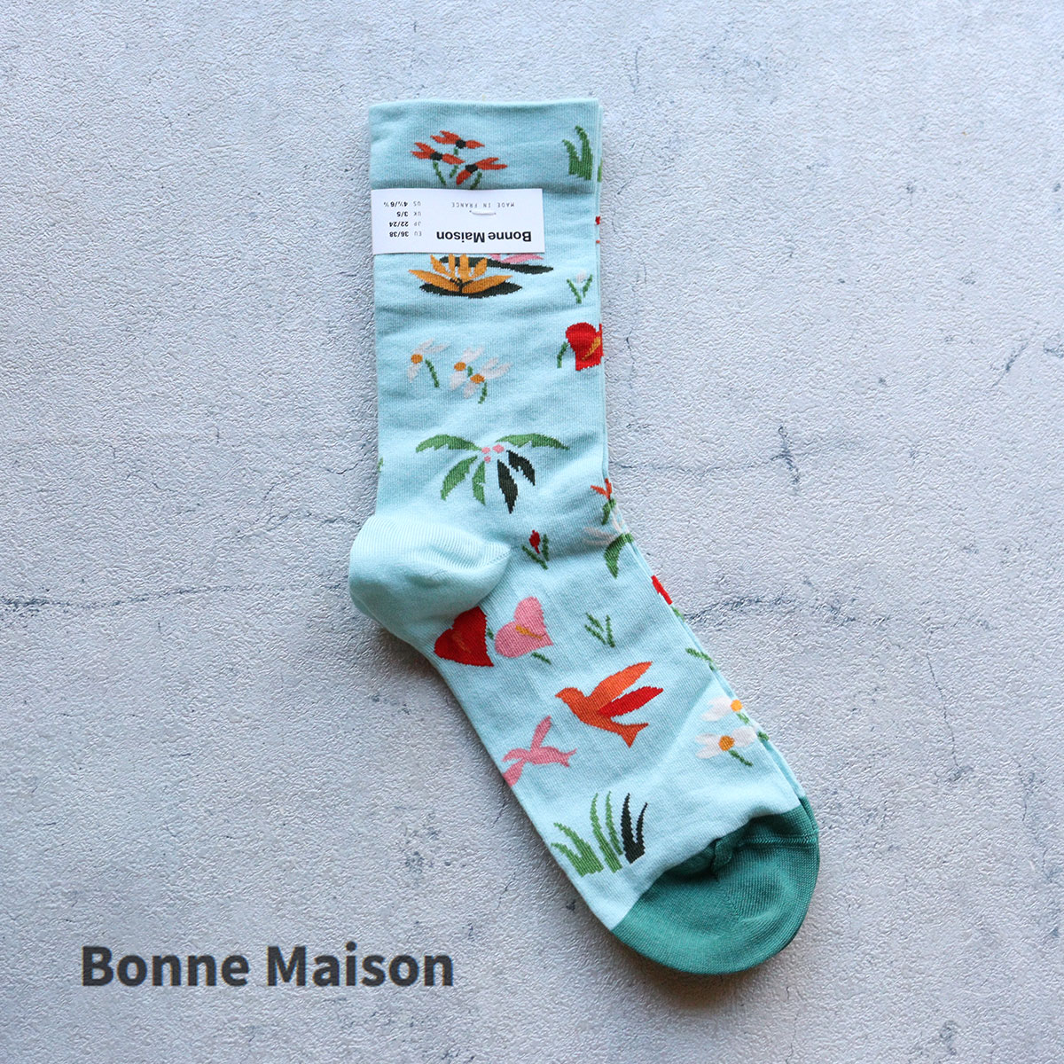 樂天商城 - [Bonne Maison] ボンヌメゾン クルーソックス 2026SS 靴下 フランス パリ レディース 36/38(22-24cm) EV301 Semis ゆうパケット配送