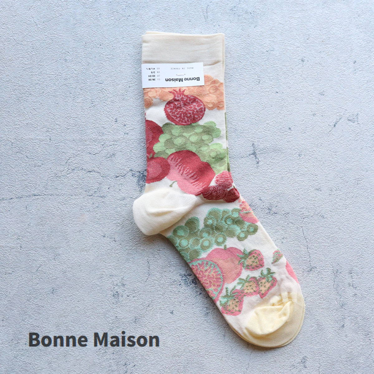 Rakuten - [Bonne Maison] ボンヌメゾン クルーソックス 2026SS 靴下 フランス パリ レディース 36/38(22-24cm) PT401 Fluits ゆうパケット配送
