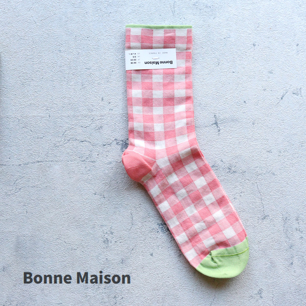 Rakuten - [Bonne Maison] ボンヌメゾン クルーソックス 2026SS 靴下 フランス パリ レディース 36/38(22-24cm) PT701 Vichy ゆうパケット配送