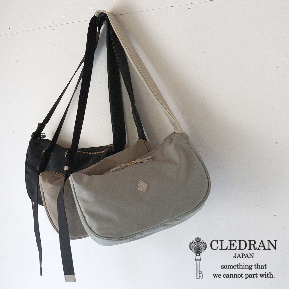 樂天商城 - 半月ショルダー 幅広ベルト 軽量 ナイロン×牛革 CLEDRAN クレドラン ARU WIDE BELT SHOULDER CL3998【日本製】【選べるノベルティ】