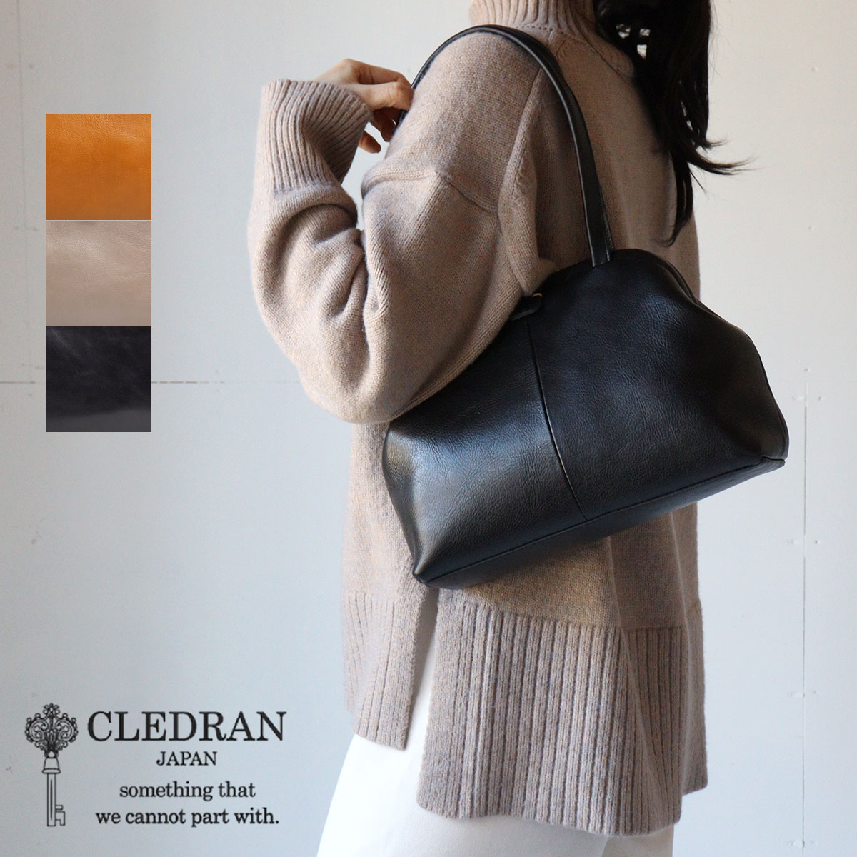 クレドラン ショルダーバッグ レディース 口枠付き ボストントート PURSE BOSTON CLEDRAN(クレドラン) GIN(ジン)CL3683【メッセージカード・ラッピング無料】【選べるノベルティ】