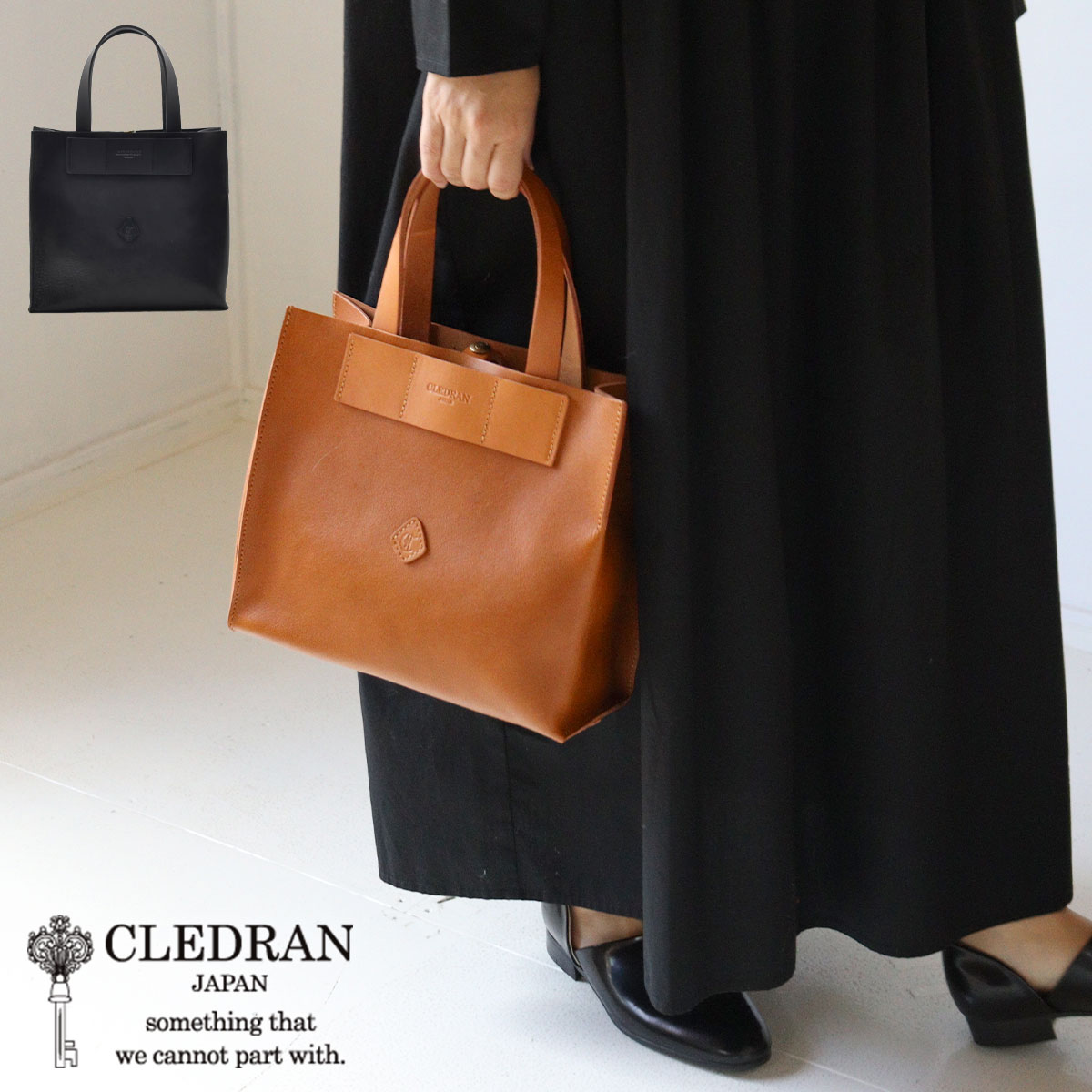 Rakuten - トートバッグ スクエア型 ハンドバッグ CLEDRAN クレドラン NOS(ノス) SQUARE TOTE【日本製】CL3902【選べるノベルティ】