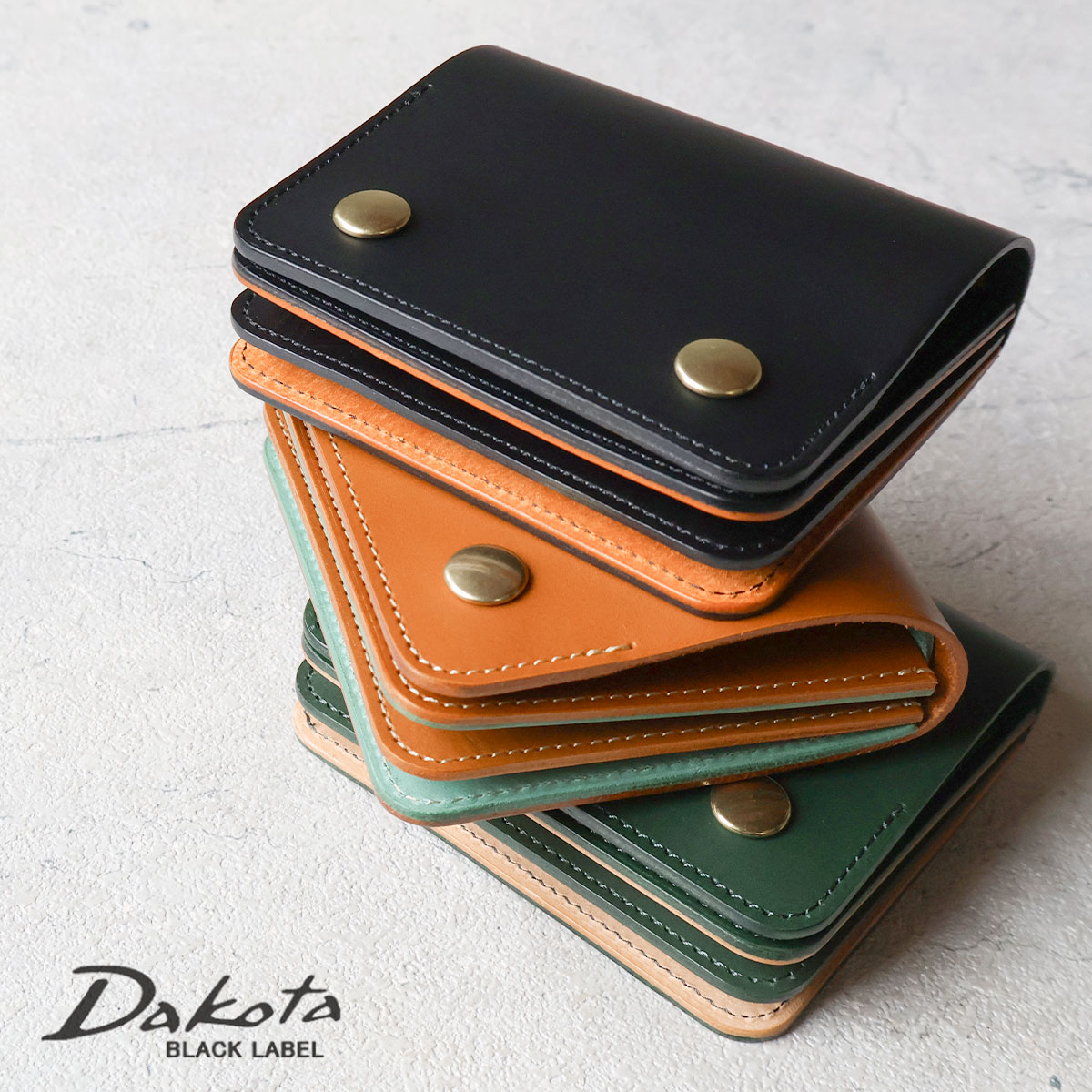 Rakuten - 二つ折り財布 コンパクト 本革 ダコタ Dakota BLACK LABEL ライデル 牛革 トラッカーウォレット ホック 日本製 0620140ギフト プレゼント【選べるノベルティ】