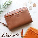 二つ折り財布 外付けラウンドファスナー小銭入れ かがり パンチング 星 ダコタ Dakota ポポラリタ イタリア製牛革 0030900(0031300)レディ...