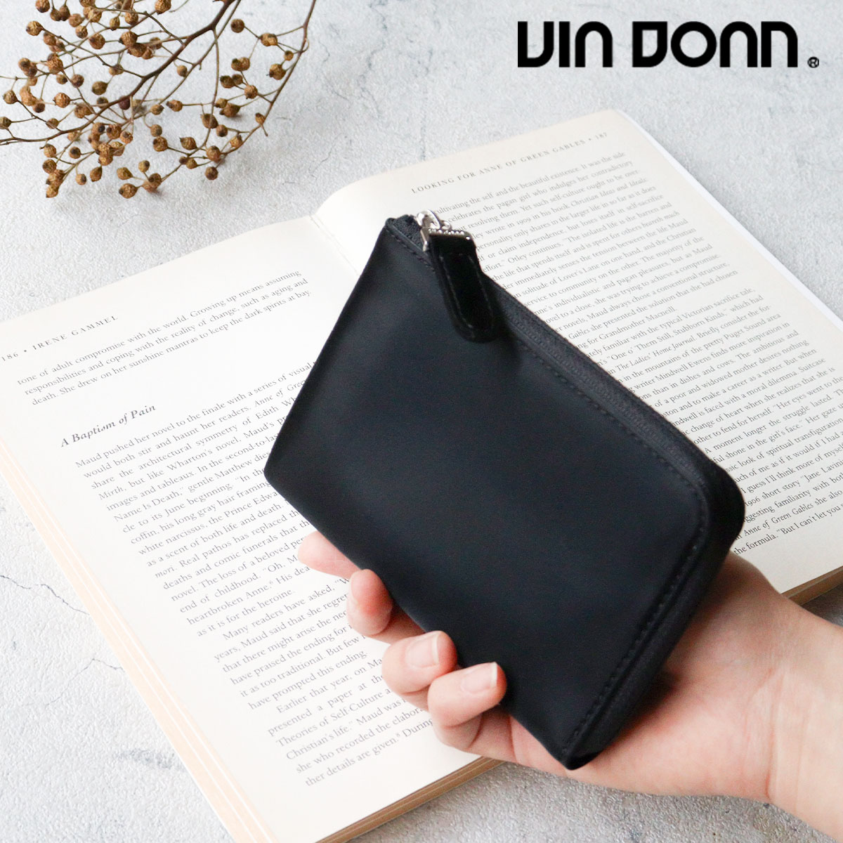 Rakuten - VIA DOAN(ヴィアドアン) Fino(フィノ) L字ファスナー財布 薄型 羊革 光沢 ポリウレタン加工 ブラック 日本製 887【メッセージカード・ラッピング無料】VIADOAN