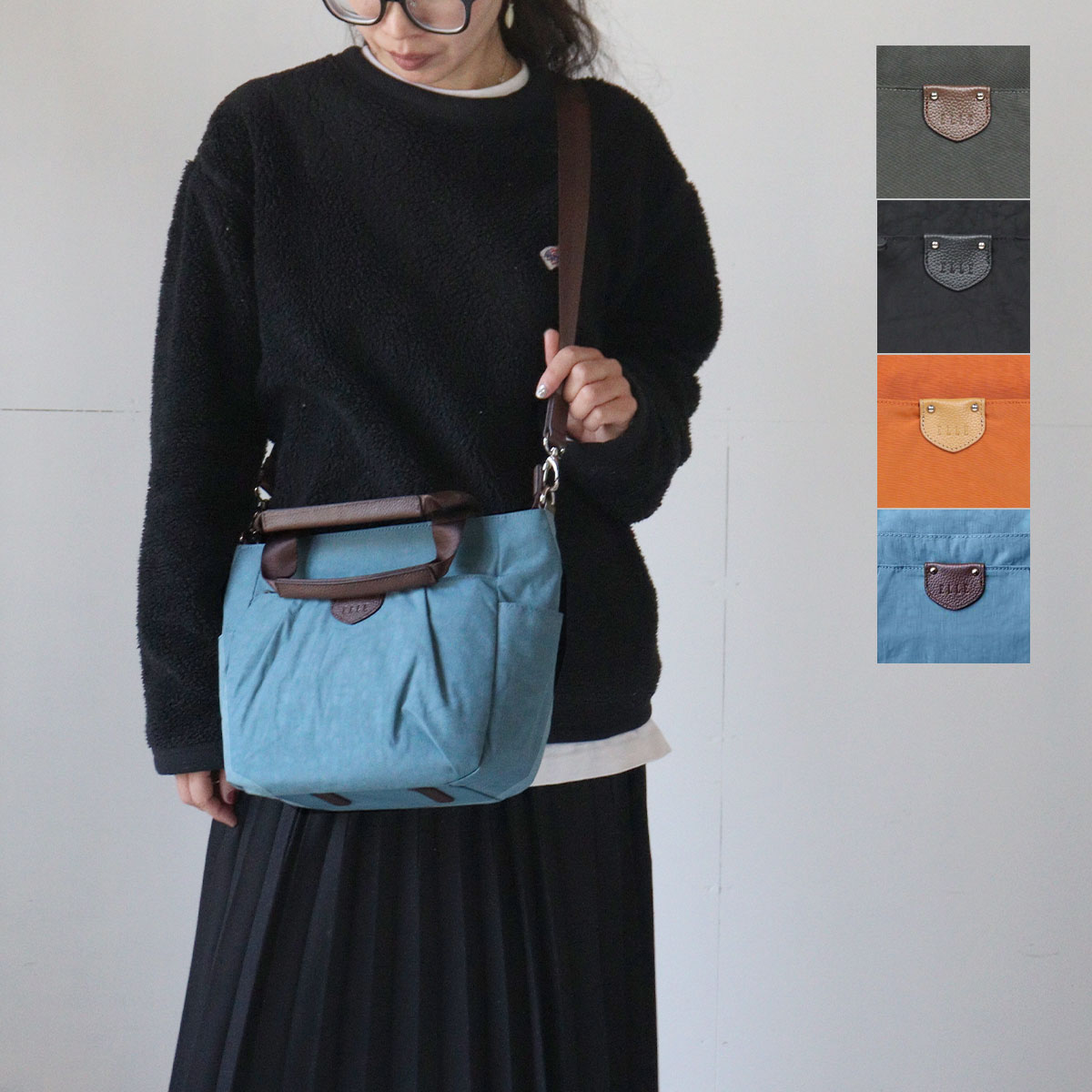 【新色入荷】2WAYショルダーバッグ トート 軽い 軽量 旅行 デイリー レディース ELLE パピエ 6433281ポリエステル×牛革