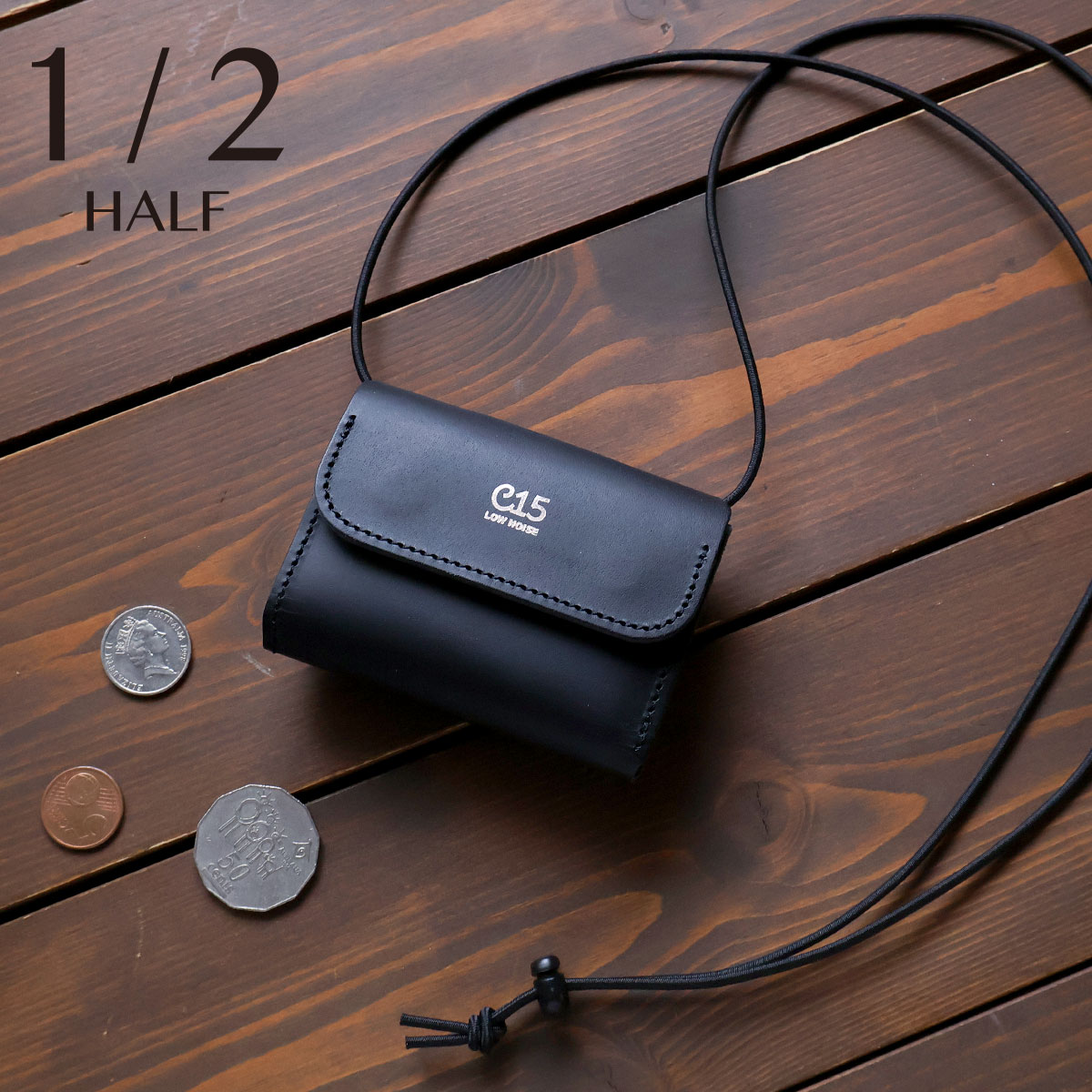 樂天商城 - 三つ折り お財布ショルダー コンパクト ミニサイズ 牛革 本革 レザー 1/2 HALF C15 SHOULDER WALLET John&Jane HA-332財布 カセットテープ メンズ レディース 日本製