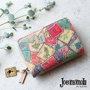 二つ折り財布 切手柄 jocomomola ホコモモラ セーヨ 5380131レディース 牛革 本革 ギフト プレゼント