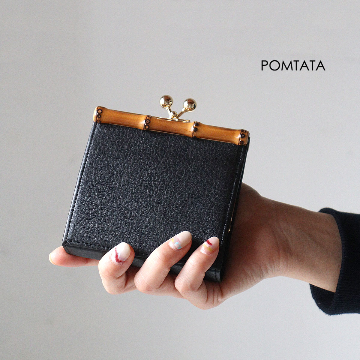 Rakuten - がま口財布 バンブー 竹製金具 POMTATA ポンタタ BAM SHORT WALLET 本革 牛革 P2567 日本製【動画あり】【選べるノベルティ】